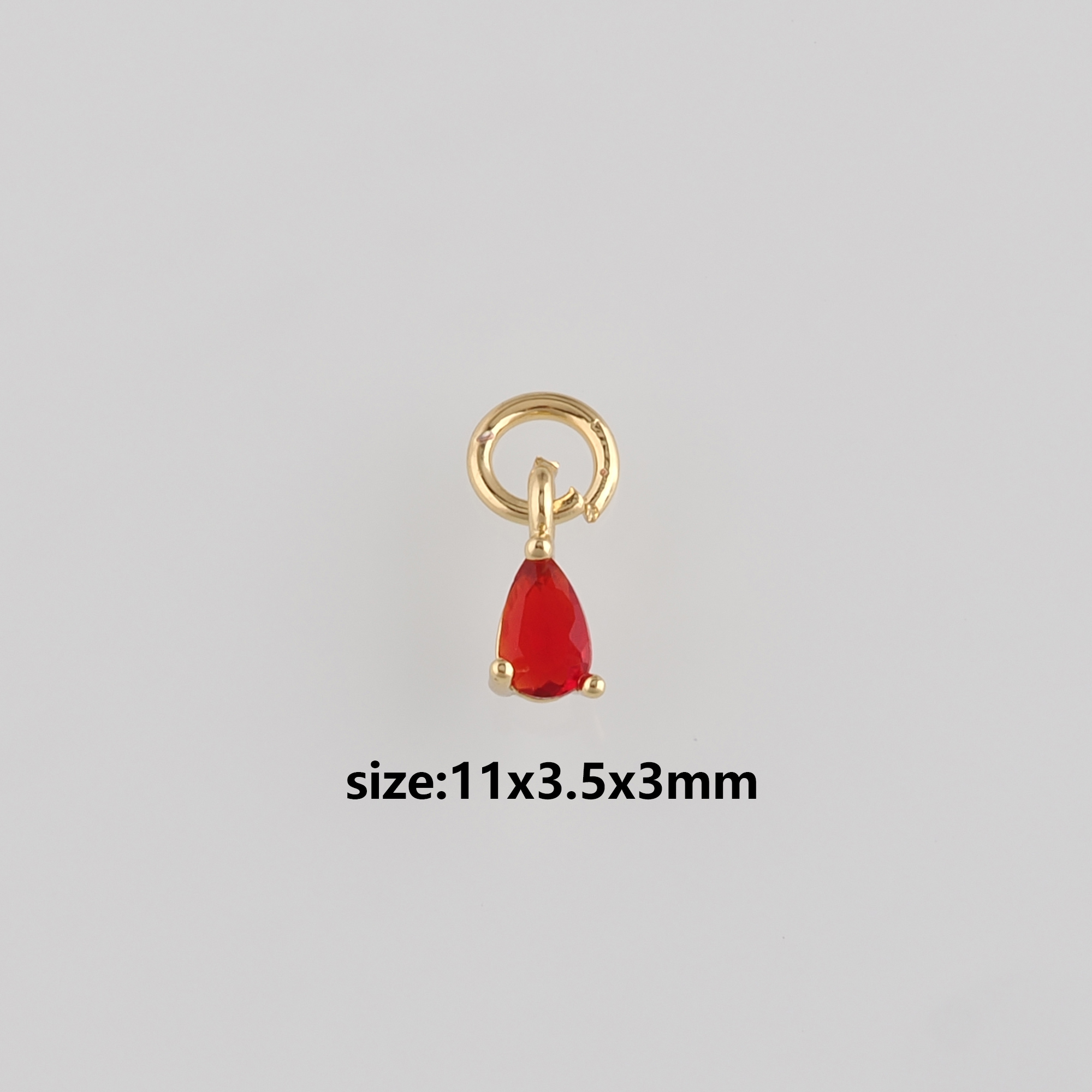 18K Gold Filled Teardrop Pendant,Crystal Teardrop Charm Earrings Necklace for DIY Jewelry Making Supply