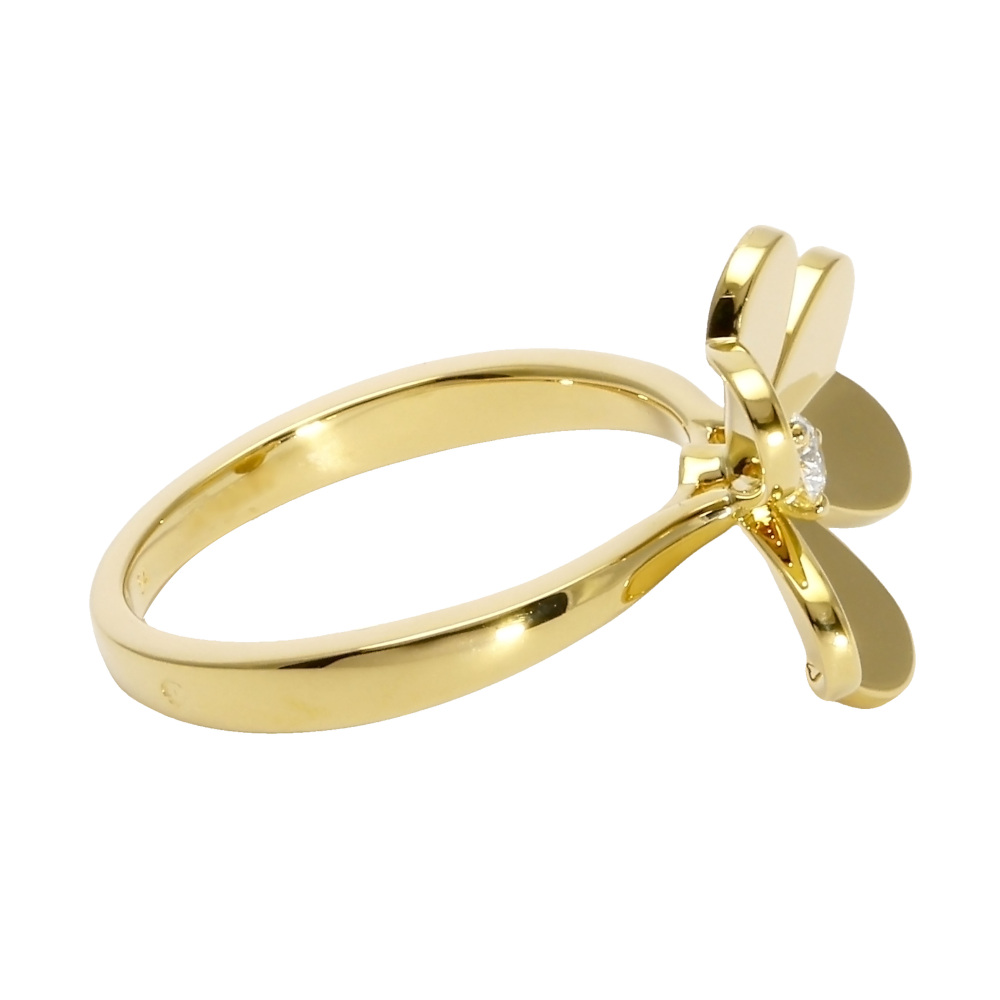 Van Cleef & Arpels Frivole 1 Flower Ring 18K Yellow Gold Diamond VCARP2DS00