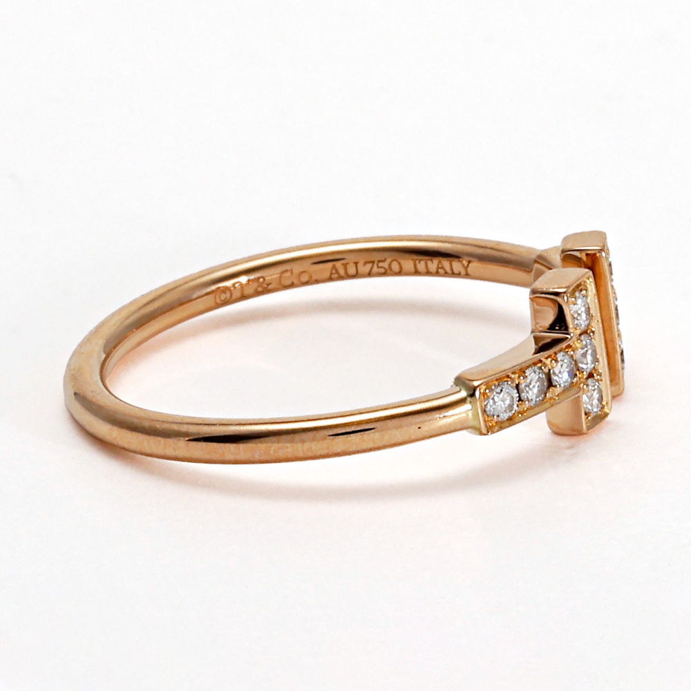 Tiffany & Co. Tiffany T Diamond Wire Ring 18K Rose Gold 60147328