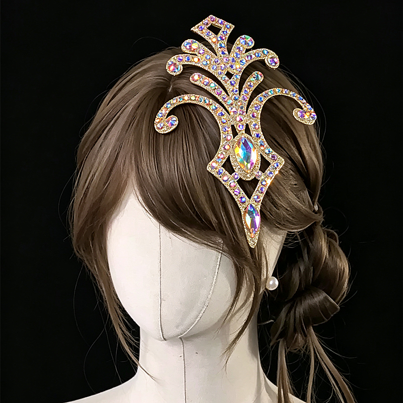 Gold ABCrystal Rhinestone Applique Large Rhinestone Patch Bridal Gown Dance Costume Evening Dress Garment Embellishment DIY BL04