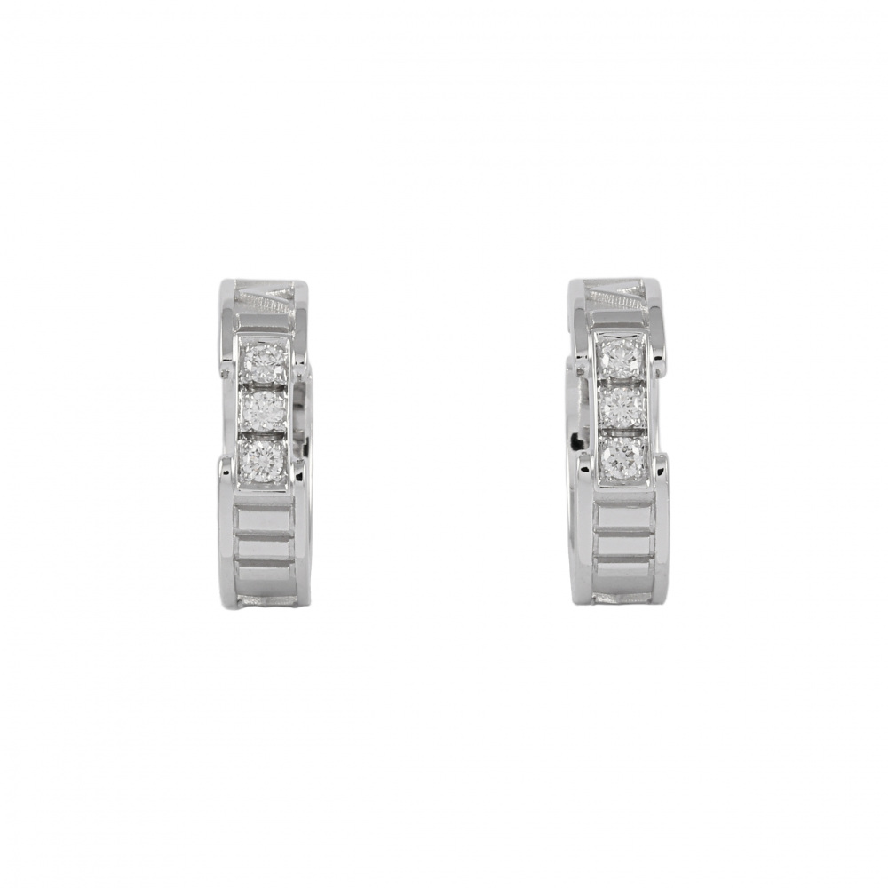 Tiffany & Co. Atlas Earrings 18K White Gold Diamond