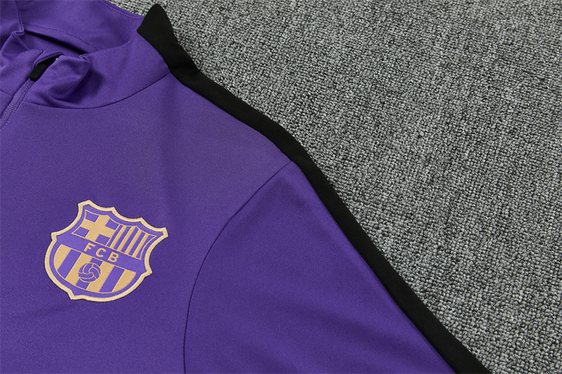 Adult/ Kids 2627 Barcelona half zipper Training Suit - Purple 5
