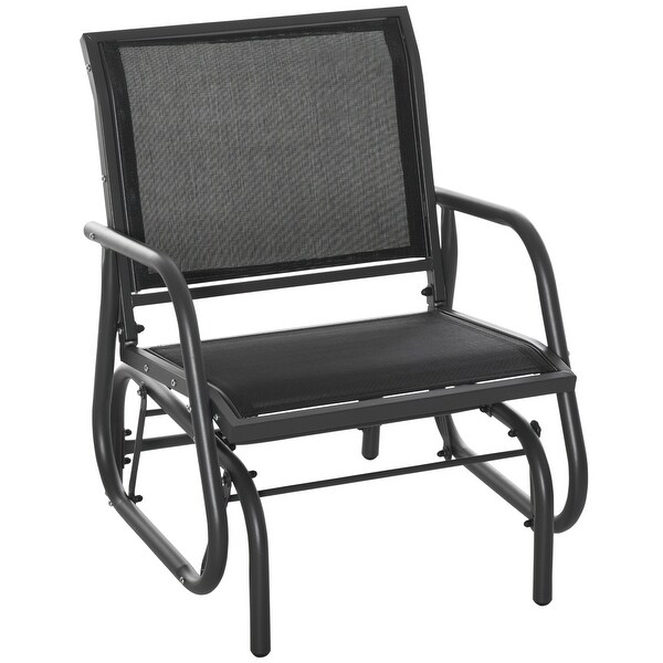 Outsunny Glider/Rocking Chair Set with Breathable Mesh Fabric,Curved Armrest