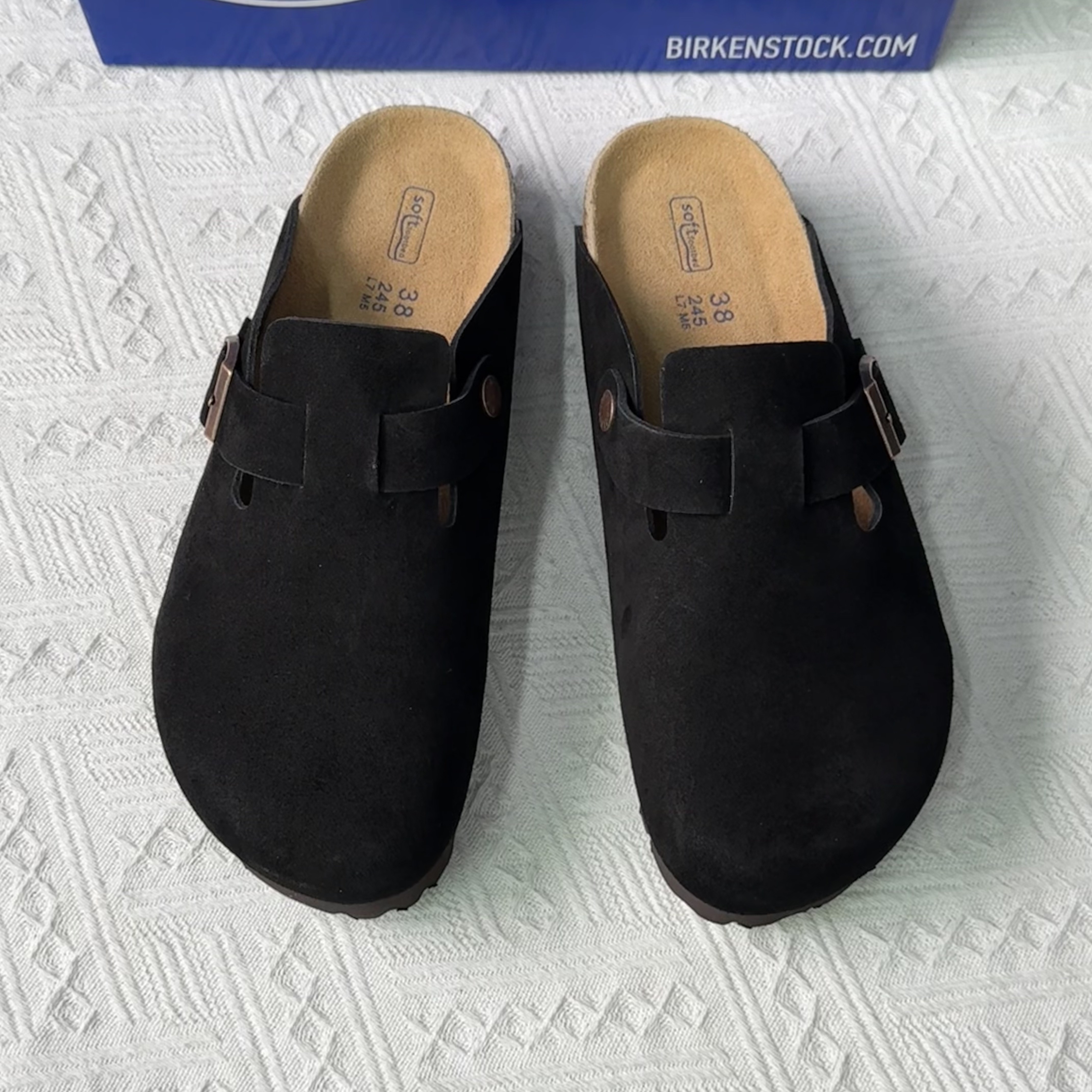 Birkenstock Boston Suede Leather Casual Shoes With Thick Soles