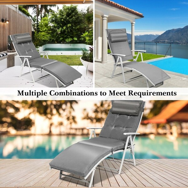 Costway 2PC Folding Chaise Lounge Chair with Cushion