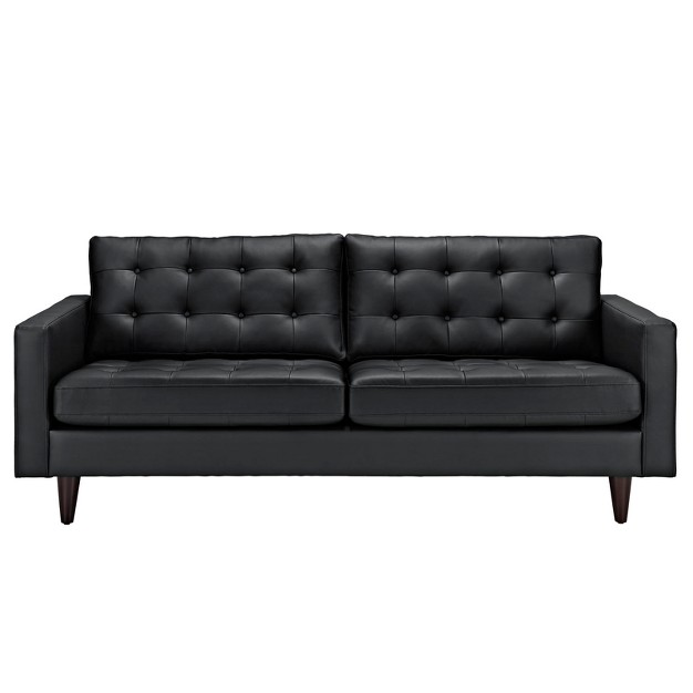 Empress Bonded Leather Sofa Black Modway