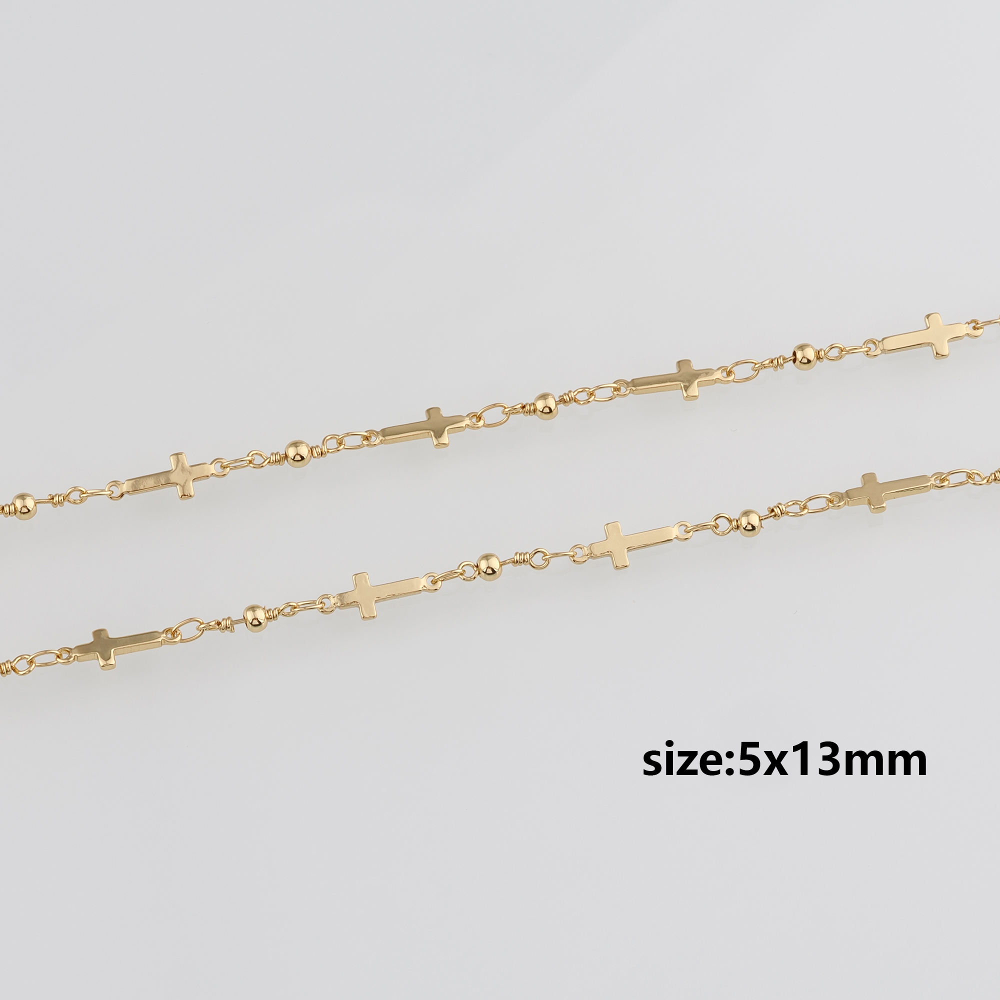 18K Gold Filled Cross Chain Necklace,Dainty Link Chain,Gold  Chain Necklace for DIY Jewelry Making Supply