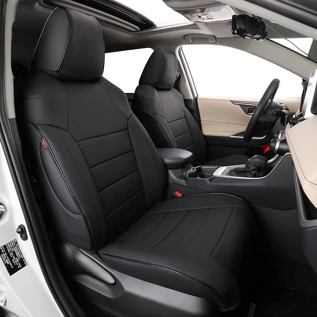 EKR Custom Fit Corolla Car Seat Covers for Toyota Corolla L LE 2023 2024-Full Set Leather Auto Seat Covers (Black)