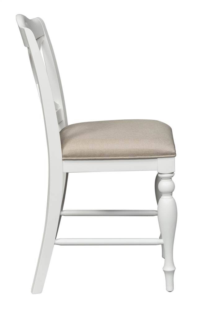 Liberty Furniture Summer House Oyster White Slat Back Counter Stool