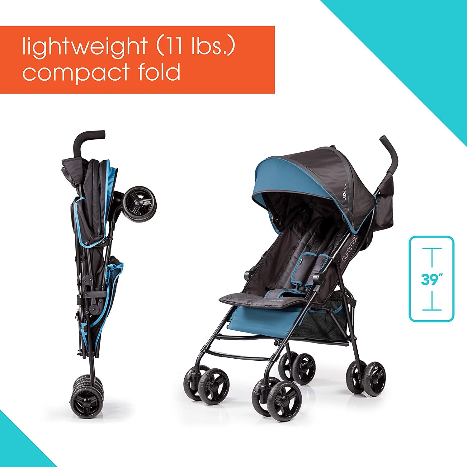 2026 3Dmini Convenience Stroller, Blue/Black �� Lightweight Infant Stroller with Compact Fold