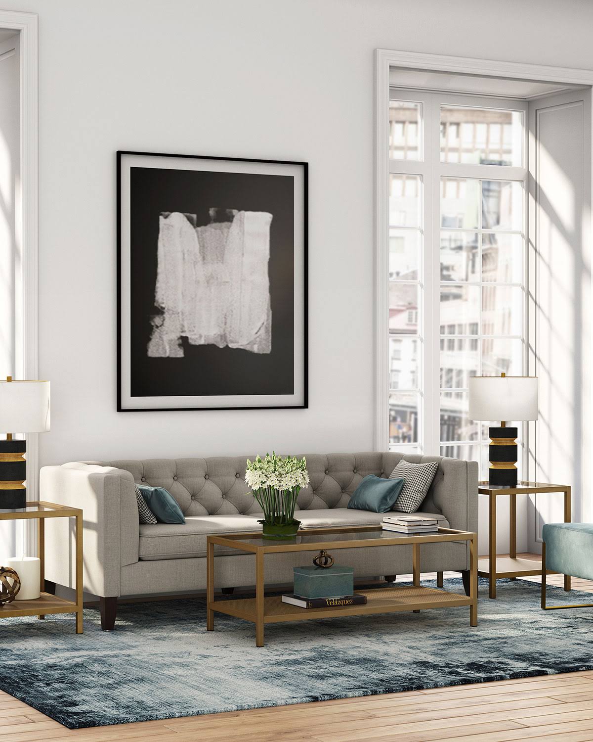 Rigan Side Table in Brass