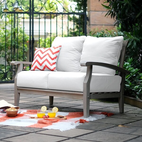 Cambridge Casual Venice Teak Patio Loveseat with Cushion