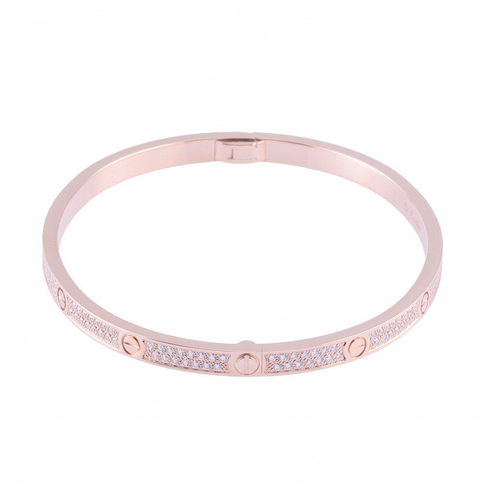 Cartier Love Pavé Diamonds Sm Bracelet 18K Rose Gold Diamond