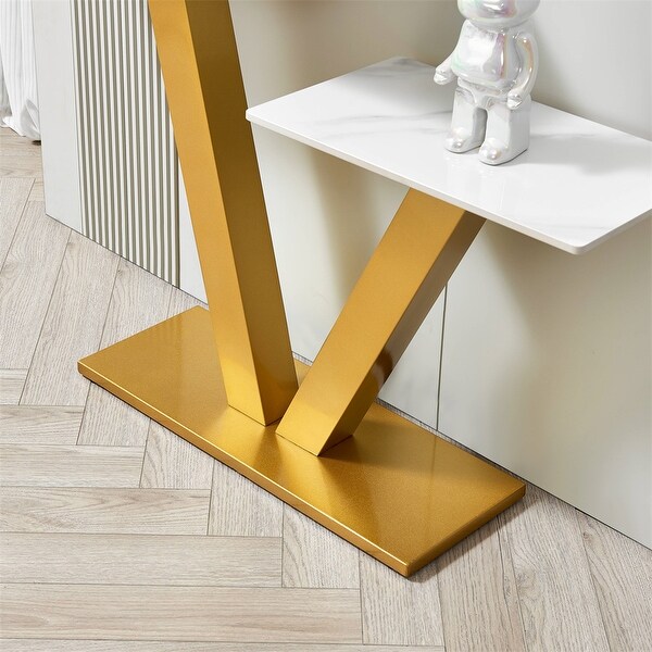 Console Table,Exquisite Shape Design w/ Adjustable Foot Pads