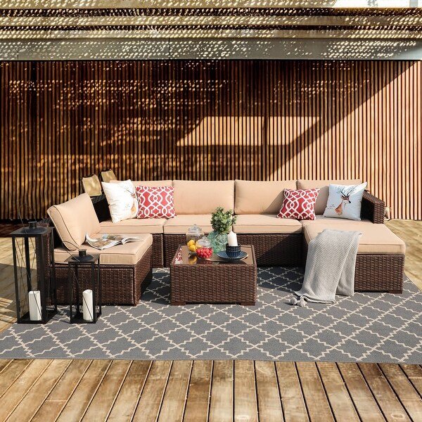 7piece Wicker Sectional Sofa Set
