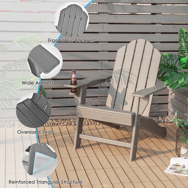 Costway 2PCS Patio Adirondack Chair Weather Resistant Garden Deck