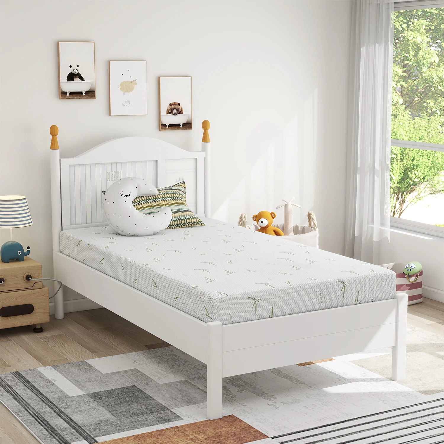 6 inch King Mattress in a Box,Memory Foam Mattress with Bamboo Cover,Made in USA