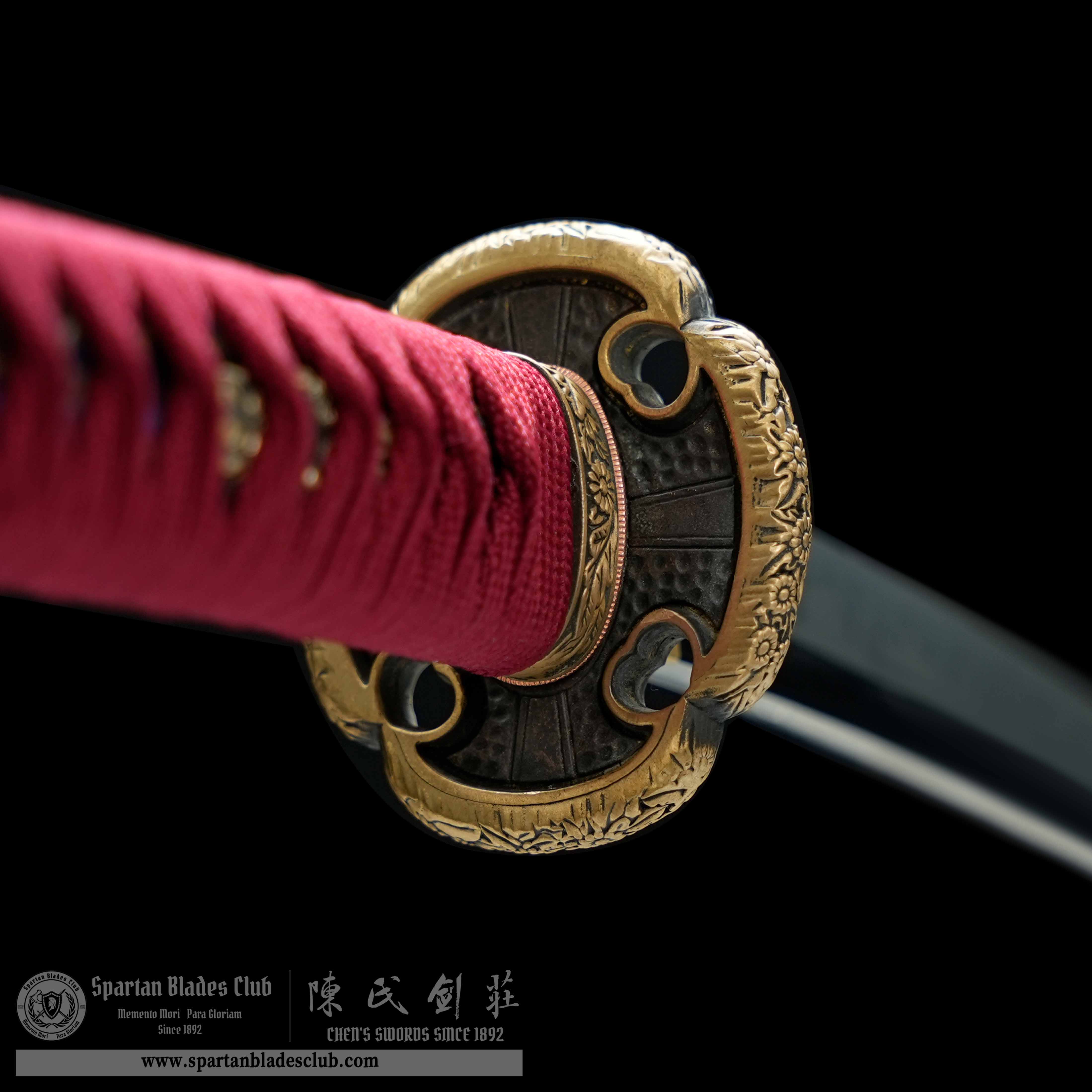 HY178 | Hisaki | Odachi | T10 Steel | Clay-tempered | Real Hamon | Red | Flower | Battle-Ready | Full-tang | Spartan Blades Club | CHEN'S SWORDS 1892 - Spartan Blades Club - 陳氏劍莊1892