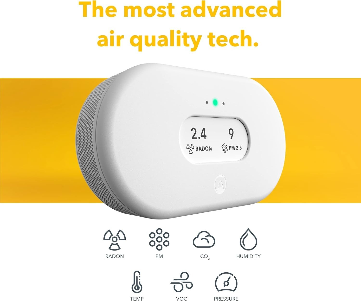 Battery Powered Radon & Air Quality Monitor (PM, CO2, VOC, Humidity, Temp, Pressure)