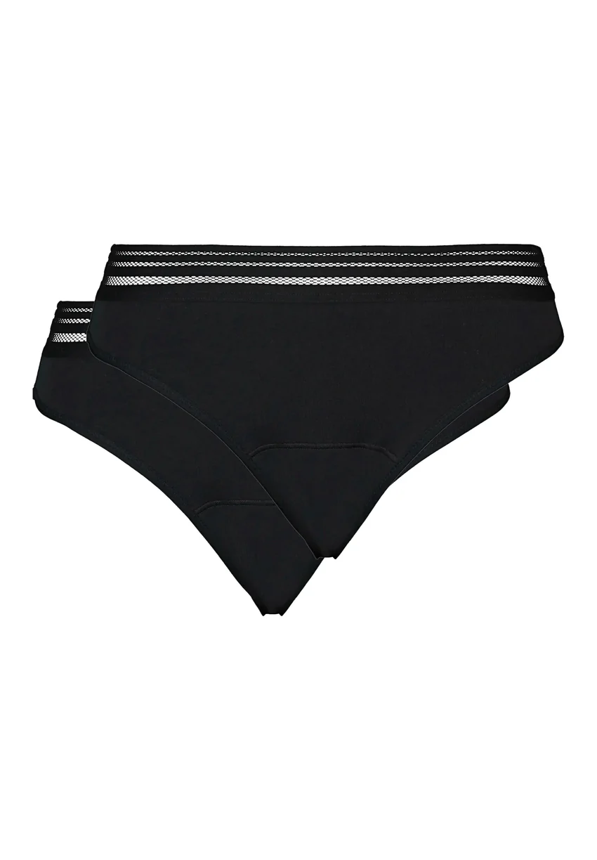Lot de 2 slips menstruels Miss Sans Complexe - Elena Noir - Flux moyen