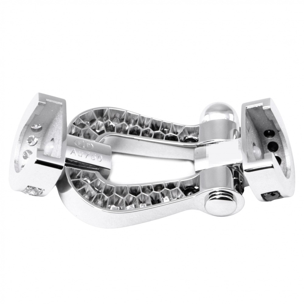 FRED Force 10 Lm Black White Diamond Full Pave Accessory 18K White Gold 0B0160