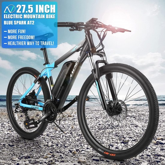 350/500W Electric Bike 27.5” Adults Electric Commuter Bike/Electric Mountain Bike, 36/48V Ebike with Removable 10/10.4Ah Battery, Professional 21/24 Speed Gears