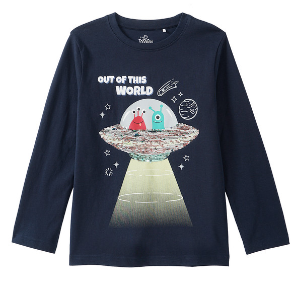 Topolino Jungen Langarmshirt mit Wendepailletten