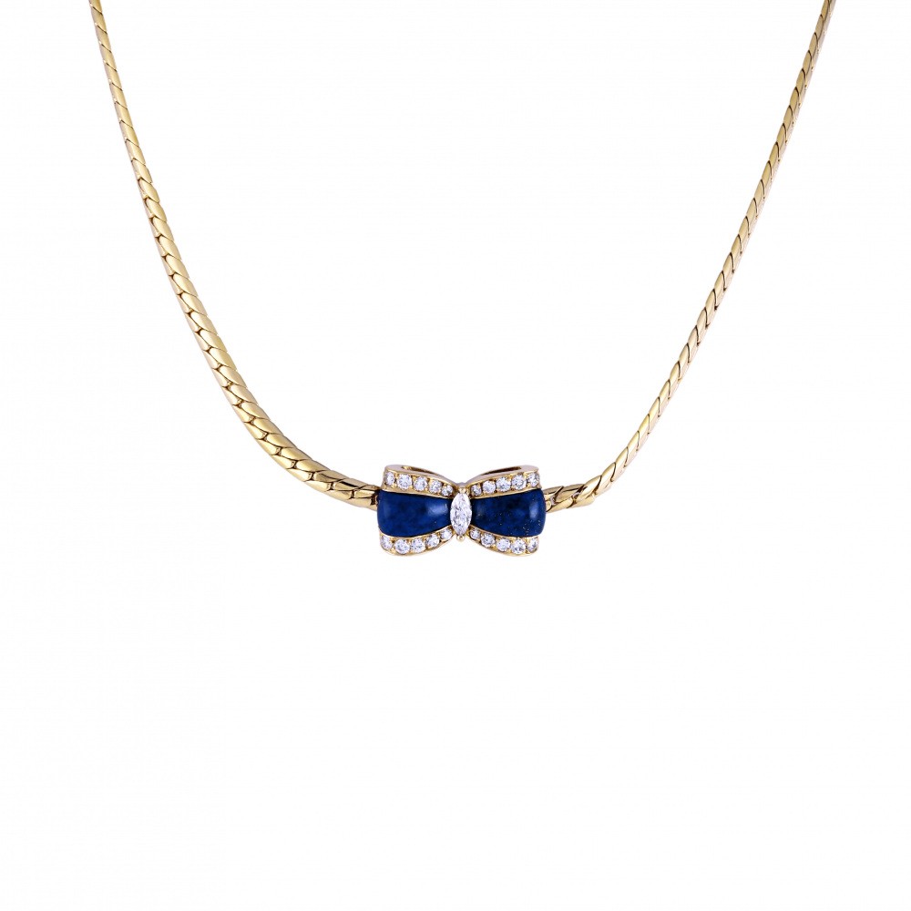 Van Cleef & Arpels Ribbon Motif K18YG Yellow Gold Necklace