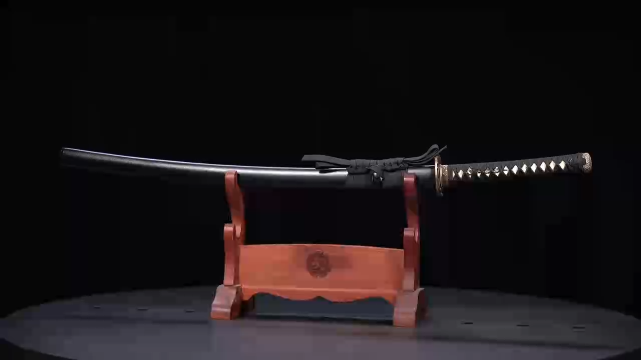 Handmade Katana Damascus Sanmai Gold Blade Dragon Tsuba Full Tang