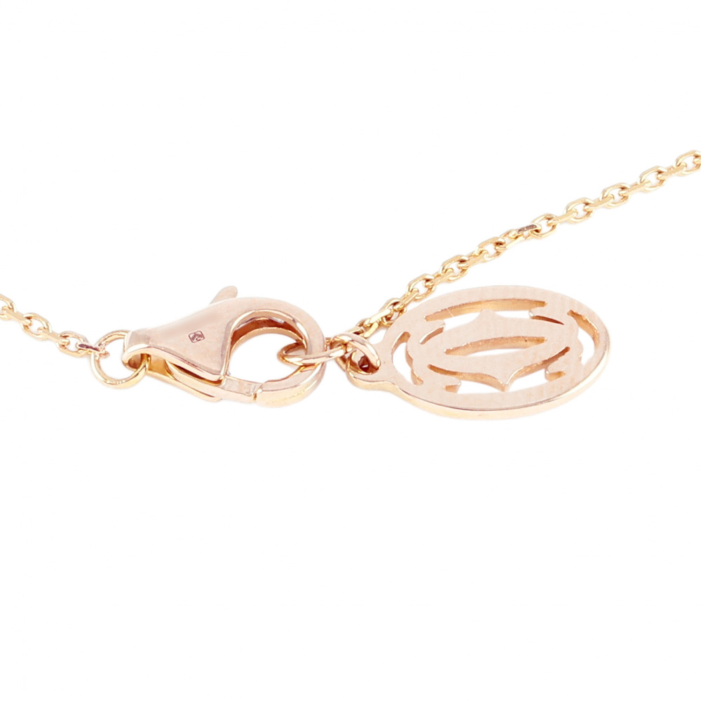 Cartier Pave Heart K18PG Pink Gold Necklace Diamond