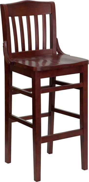 Flash Furniture Hercules Series School House Back Mahogany Wood Restaurant Chair and Barstool