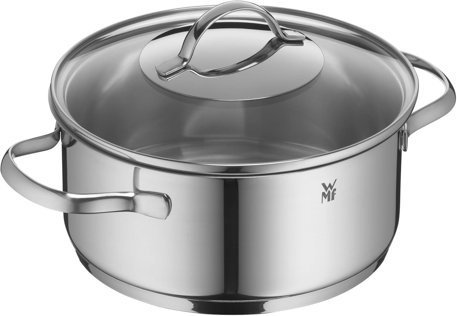 5-Piece Stainless Steel Cookware Set Silver Polished Induction Compatible Oven Dishwasher Safe