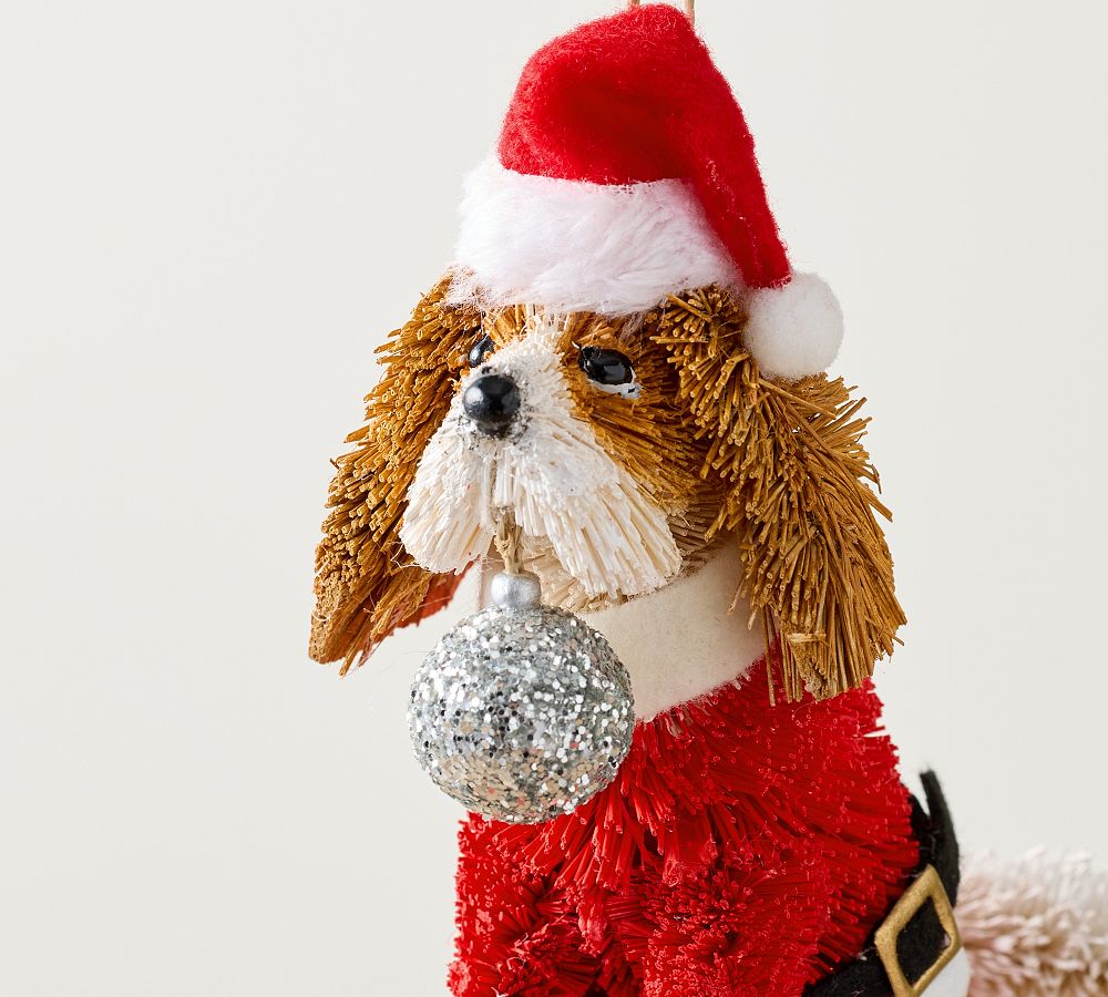 Bottlebrush Santa Dog Ornament  sgtnighsdesigns