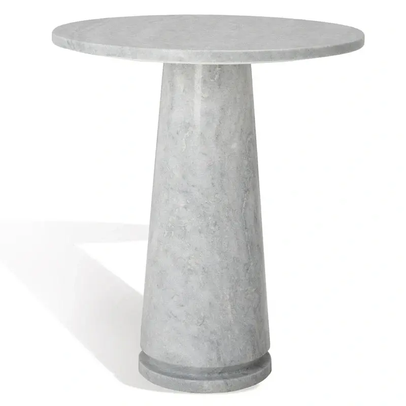 Safavieh Couture Ghicu Marble Accent Table – Tall Round Side Table (22″ W x 21″ D x 24″ H) in Premium Finish
