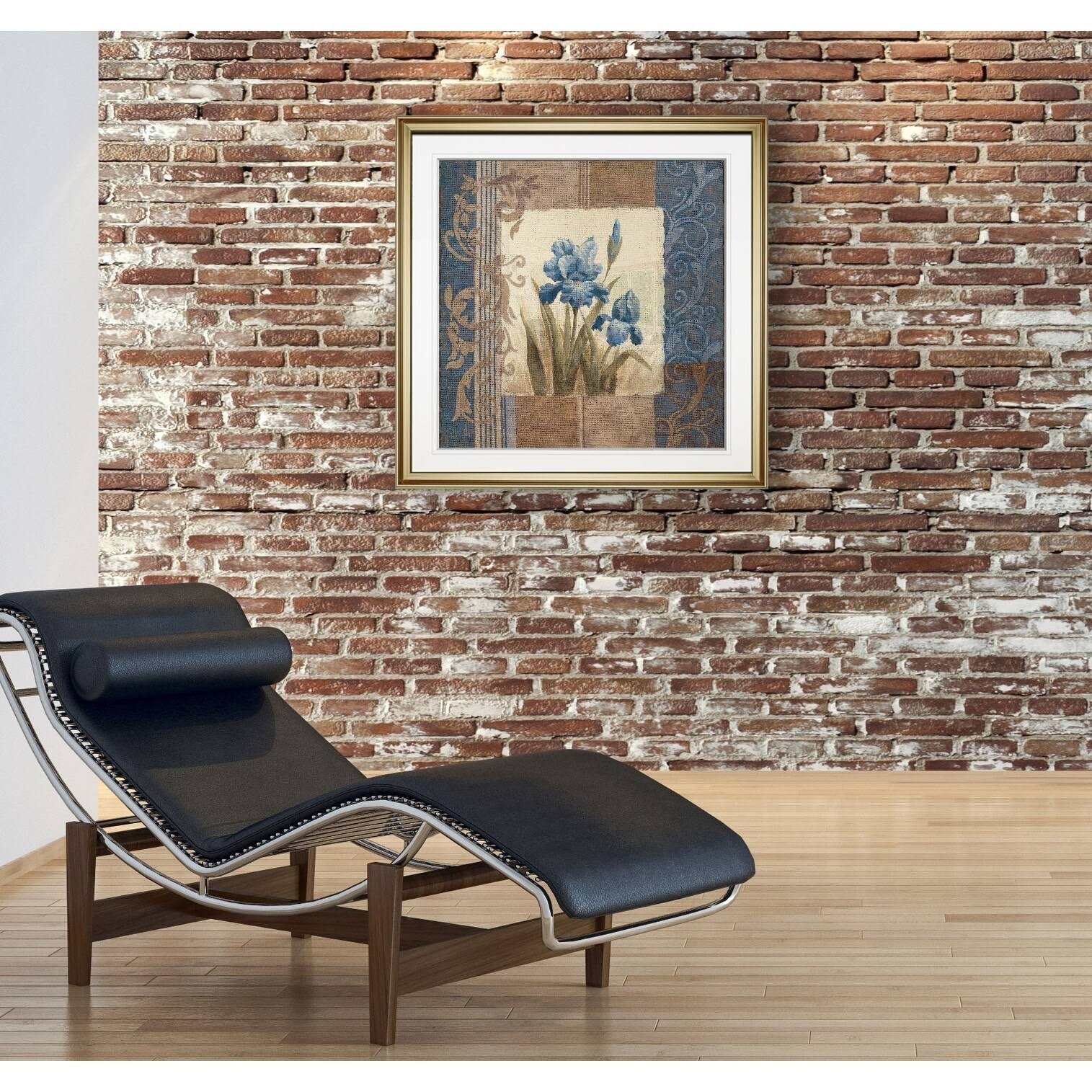 Blue Iris Scroll -Framed Giclee Print - 38x38