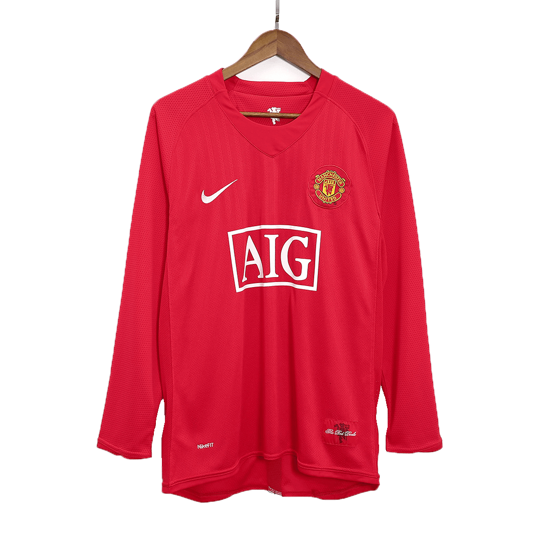 Retro Soccer Jersey SCHOLES #18 Manchester United Home Long Sleeve 2007/08