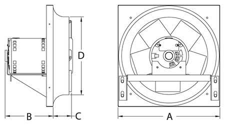 Dayton 10D963 Exhaust Fan, 12 in, 1286 CFM
