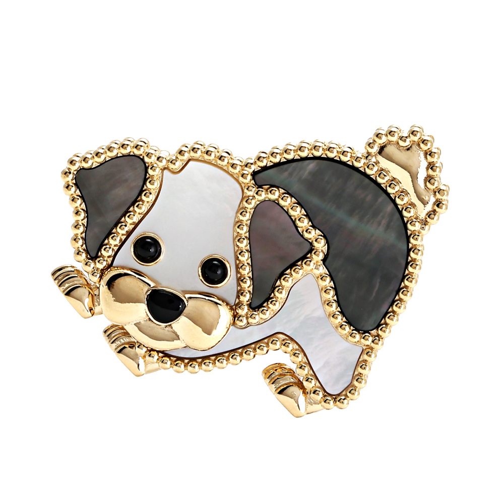 Van Cleef & Arpels Lucky Animals Bichon Friese Clip 18K Yellow Gold VCARP9RV00