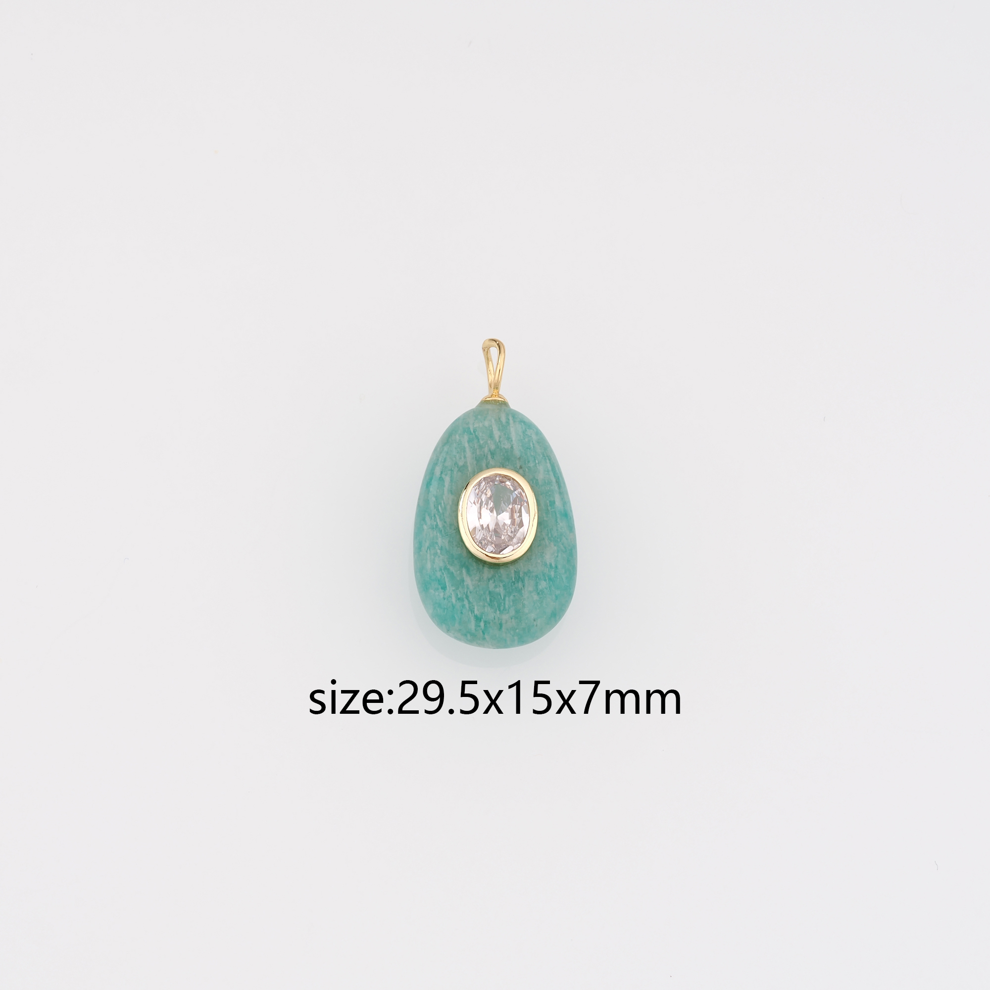 18K Gold Filled Oval Pendant,Natural Stone Oval Charm Earrings Necklace for DIY Jewelry Making Supply