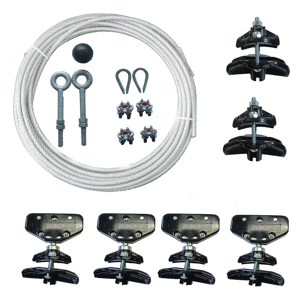 Dayton 33N208 Festoon System Kit,1/4 in Rope,L 40 ft