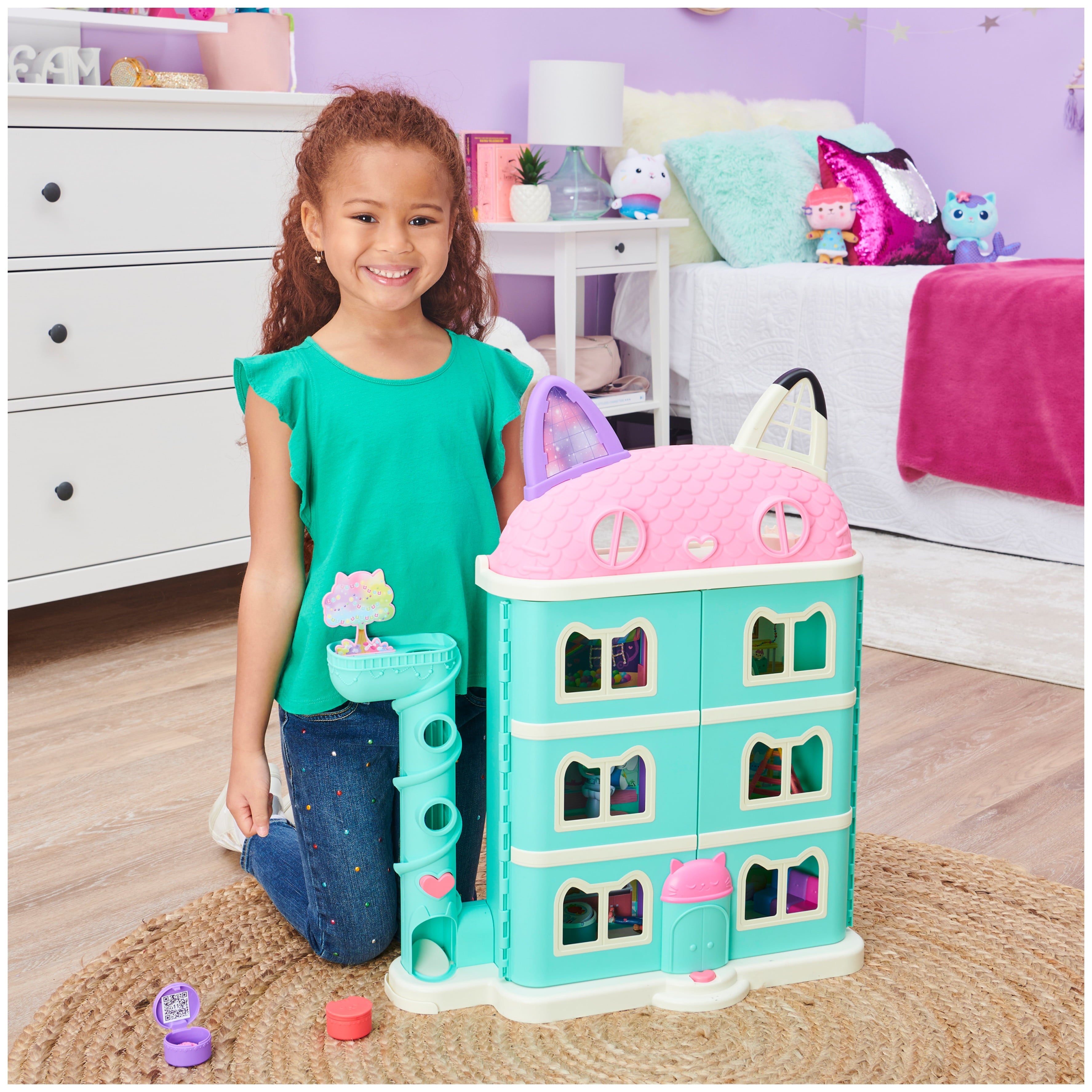Gabby’s Dollhouse, Purrfect Dollhouse 2-Foot Tall Playset with Sounds, 15 Pieces