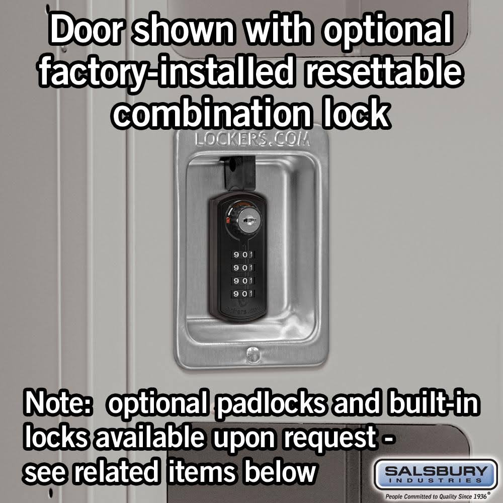 Salsbury Industries S-61155TN-U See-Through Metal Locker - Single Tier - 1 Wide - 5 Feet High - 15 Inches Deep - Tan - Unassembl