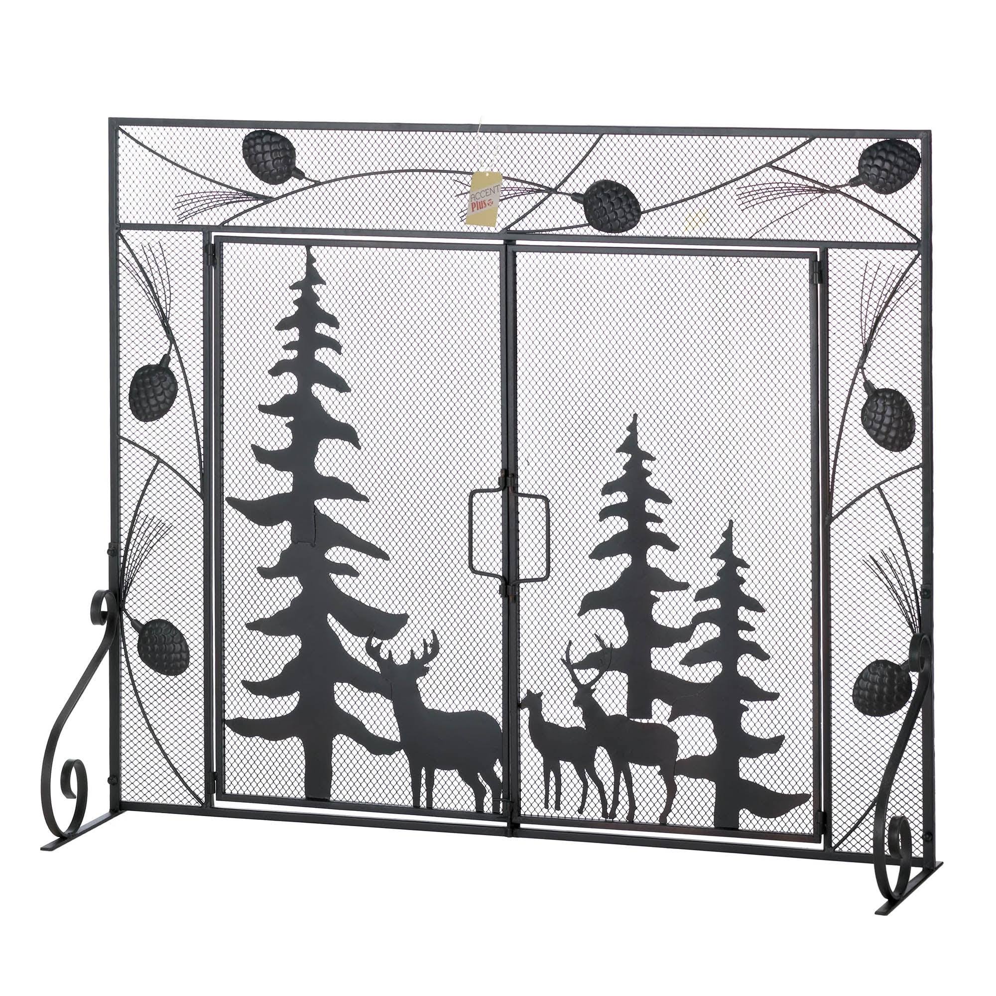 Zingz u0026 Thingz Tuscan-design Fireplace Screen, 4505039V, Black