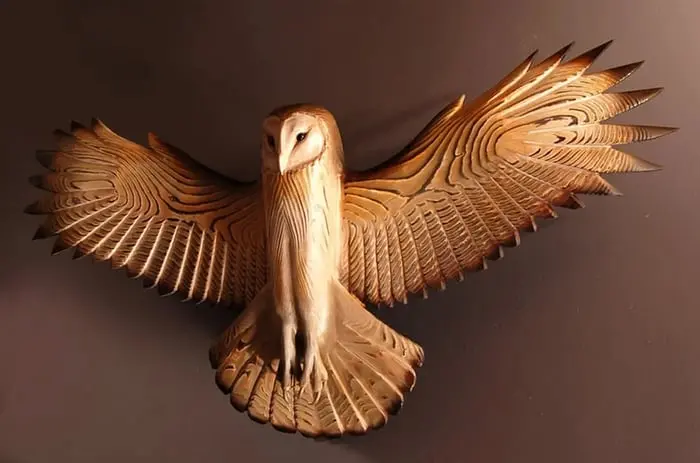 Wooden Owl Wall Art – Handcrafted ‘Majestic’ Bird Décor for Living Spaces