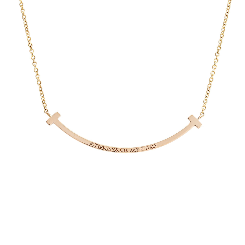 Tiffany & Co. Tiffany T Smile Necklace 18K Rose Gold Diamond 63058815