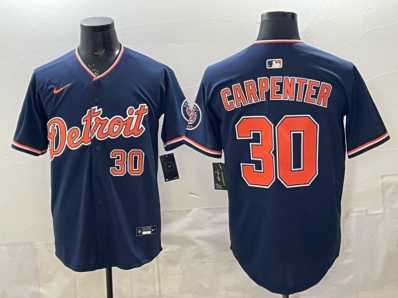 Men's Detroit Tigers Kerry Carpenter #30 Navy Alternate Stadium Jersey