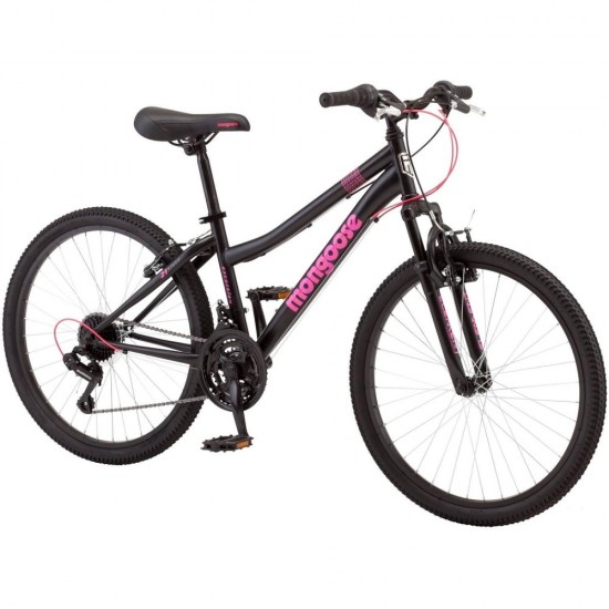 Excursion Mountain Bike, Girls, 24″, Black/Pink