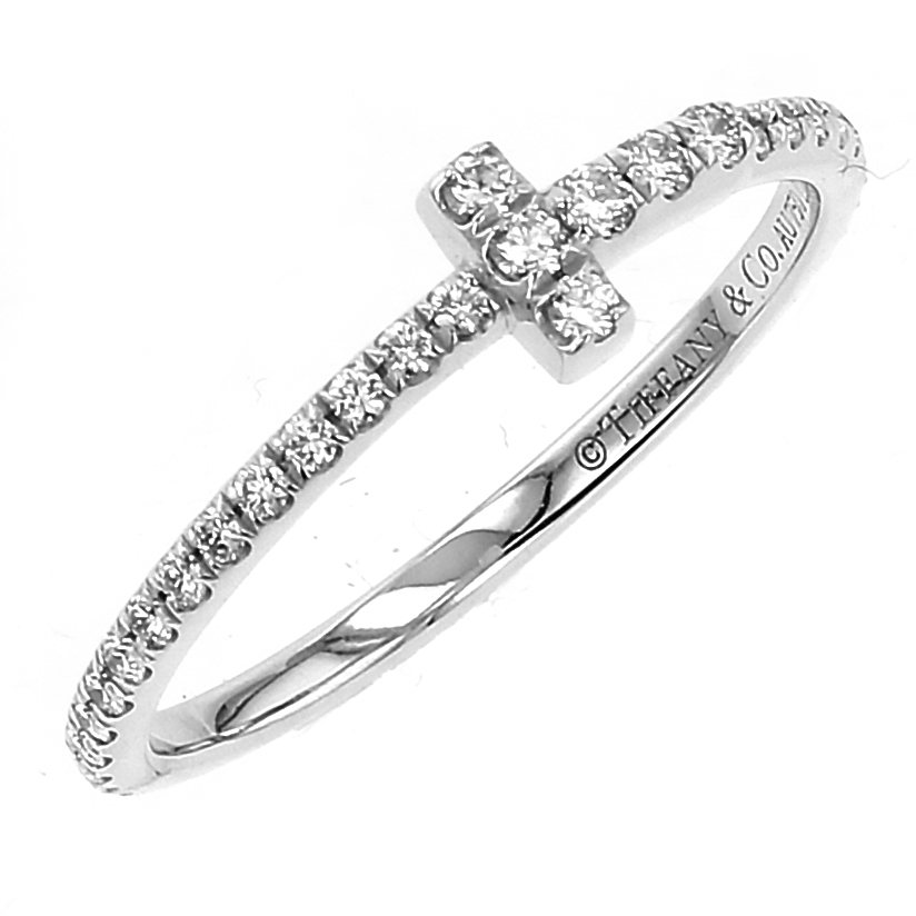 Tiffany & Co. Tiffany T Wire #9 Ring 18K White Gold Diamond