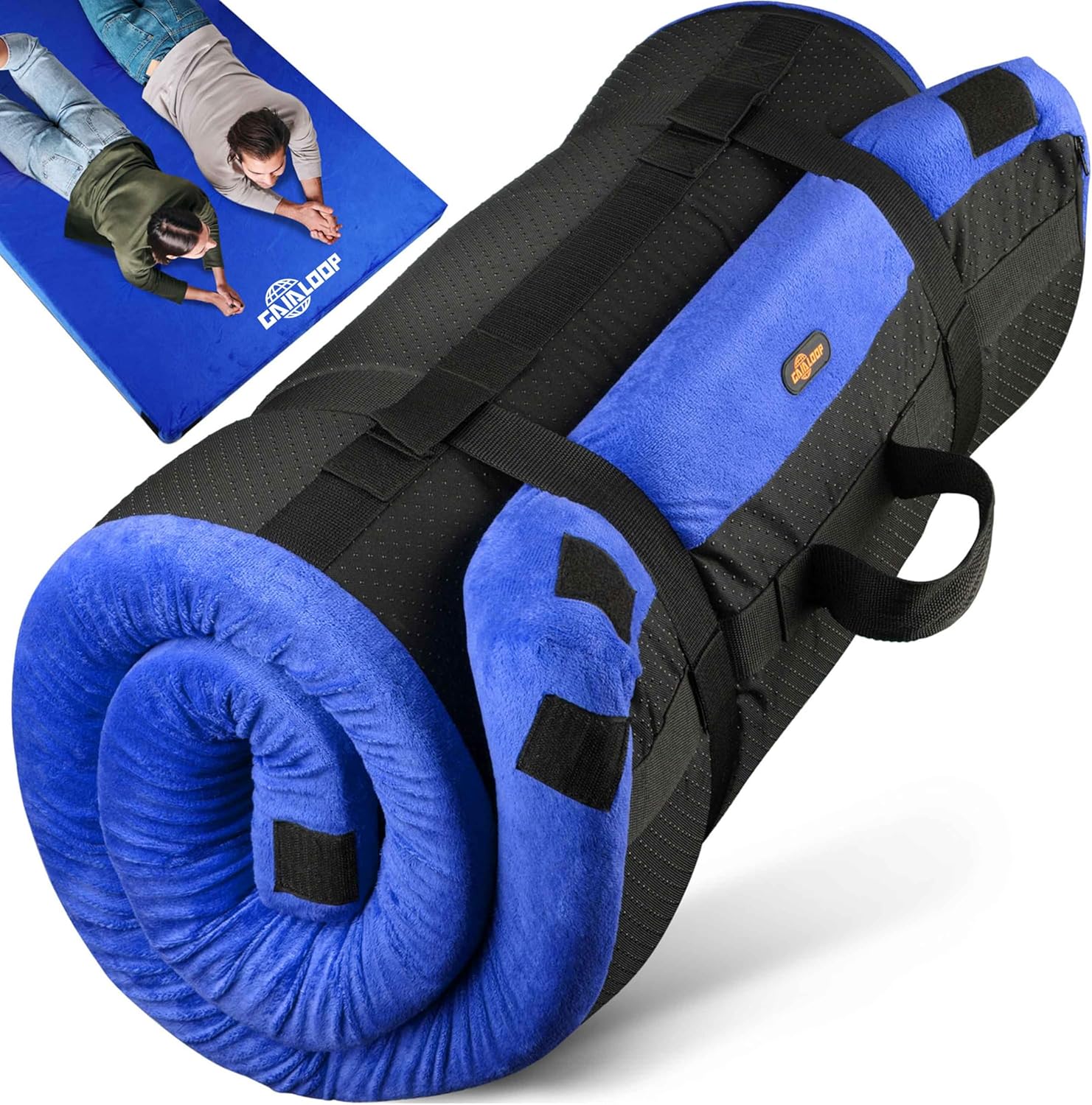 Thick Memory Foam Camping Pad Futon Mattress Full, Portable Floor Sleeping Mat Sleepover Guest Bed Roll Up Mattress for Indoor Outdoor Travel
