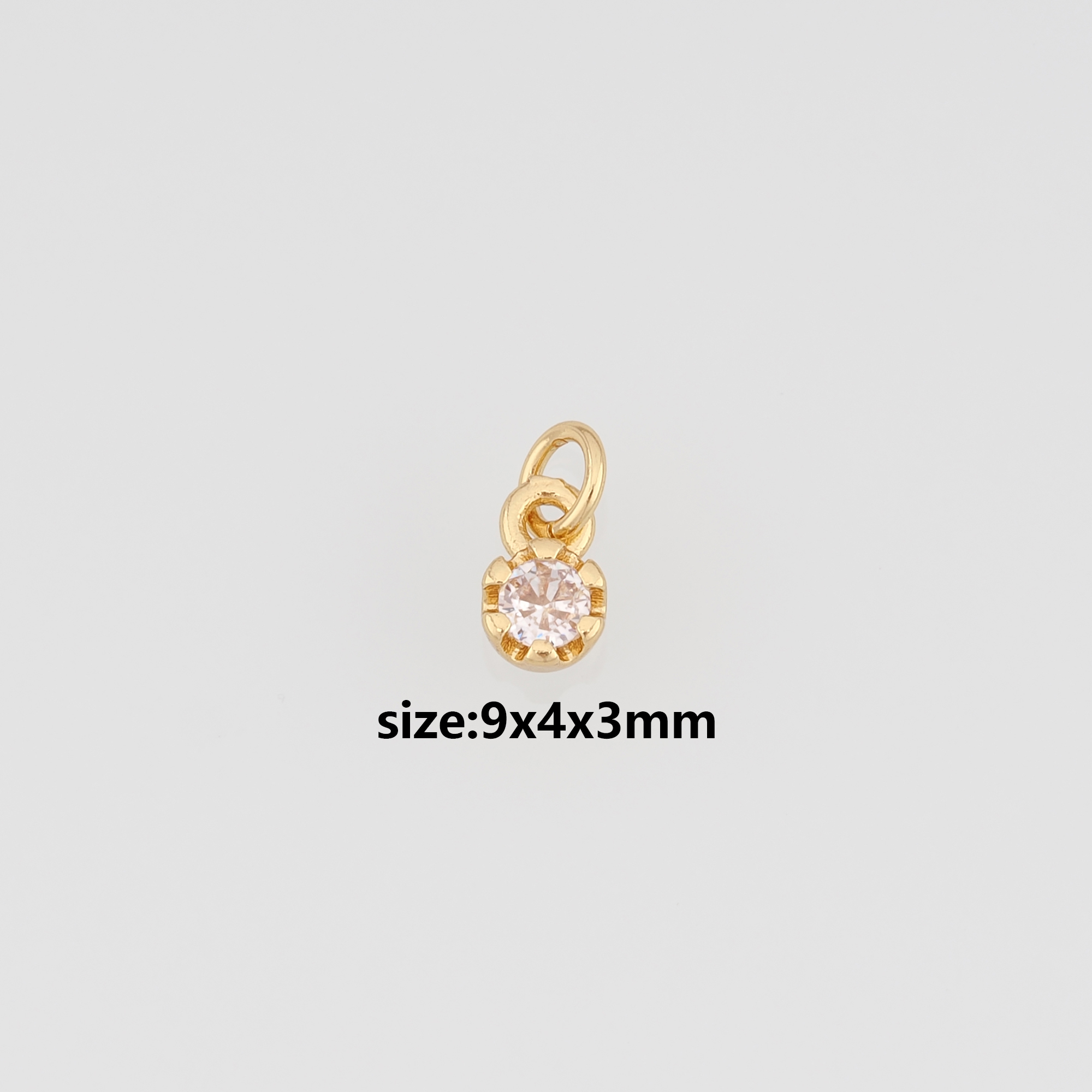 18K Gold Filled Round Pendant,CZ Micro Pave Round Charm Earrings Necklace for DIY Jewelry Making Supply